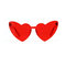 Siamese Piece Frameless Peach Heart Glasses Female Retro Love Heart-shaped Frog Mirror  - Red