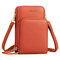 Women PU leather Clutch Bag Card Bag Large Capacity Multi-Pocket Crossbody Phone Bag - Orange