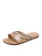Women Fashion Summer Rhinestone Chain Decor Casaul Beach Slide Slippers - Apricot