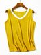 Solid Color Sleeveless Tank Top With Shorts Suit For Women - #02