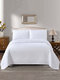 3PCS Embosses Pattern Solid Color Bedding Sets Bedspread Quilt Cover Pillowcase - White
