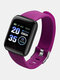 5 couleurs D13 hommes femmes tension artérielle étanche Smartwatch moniteur de fréquence cardiaque Fitness Tracker Watch pour Android IOS - violet