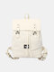 Men Vintage Wear-Resistant Large Capacity Faux Leather Casual Backpack - White
