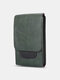 Men Vintage Light Weight Solid Faux Leather Belt Bag - Green