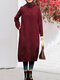 Solid Color Button Hooded Long Sleeve Hoodie Jacket - Wine Red