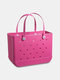 Women PVC Brief Large Capacity Solid Color Handbag Beach Bag Tote - #13
