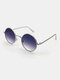 Unisex Metal Full Round Frame PC Lens Anti-UV Sun Protection Sunglasses - #06