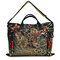 Peacock Canvas Tote Handbags Chinese National Shoulder Crossbody Bags - Black