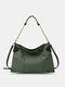 Women Faux Leather Fashion Large Capacity Color Matching Multi-Carry Handbag Crossbody Bag Tote - Green