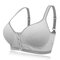 Soft Cotton Front Button Wireless Breathable Maternity T-shirt Nursing Bras - Grey1
