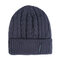 Men Winter Wool Knit Cap Warm Ear Thick Vogue Vintage Outdoor Casual Snow Ski Cycling Beanie - Grey