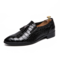 Men Tassel Crocodile Embossed Casual Slip On Business Dress Shoes - Black