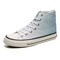 Men Gradient Color High Top Breathable Casual Canvas Sneakers - Blue