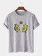 Mens Funny Avocado Pattern 100% Cotton Short Sleeve T-Shirt - Grey