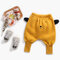 Cute Animal Pattern Unisex Kids Harem Pants For 6-36 Months - Yellow