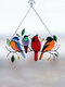 Mothers Day Gift Multiple Birds Glass Window Hangings Garden Suncatcher Acrylic Alloy Ornaments Home Patio Yard Decor - Four Birds(Alloy)