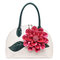 Women Fashion Elegant High Light Patent Leather Waterproof Small Shoulder Bag Handbag - White