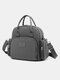 Women Nylon Waterproof Multi-carry Multi-pocket Backpack Shoulder Bag Handbag - Gray