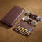 Vintage Genuine Leather Wallet Set 5.8 ″ Touch Screen Phone Bag For Men - Deep Coffee