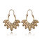 Vintage Wild Geometric Earrings Stereoscopic Gold Silver Leaves Pendant Earrings Women Jewelry - Gold