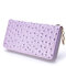 Women Genuine Leather Elegant Wallet Clutches Bag Wristlet Wallet  - Purple