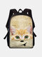 Women Cat Dog Funny Expression Animal-print Backpack - 03