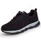 Women Casual Running Breathable Knitted Soft Elastic Band Flat Sneakers - Black
