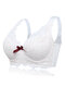 Plus Size Push Up Lace Gather Linghtly Lined Full Coverage Bras - White