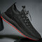 Men Mesh Breathable Light Weight Lace Up Soft Sport Running Sneakers - Black
