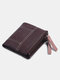 Women Genuine Leather Multifunction Multi-card Slots Coin Purse Money Clip Wallet - Purple