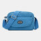 Women Nylon Waterproof Multi-slot Travel Casual Crossbody Bag Shoulder Bag - Blue