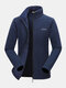 Mens Outdoor Sportwear Waterproof Jacket Fleece Windbreakers Breathable Sport Jacket Coat - Dark Blue