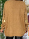 Irregular Star Patch Long Sleeve Casual Sweater For Women - Brown