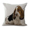 Cute Pet Dog Printed Decoration Cushion Cover Square Cotton Linen Pillowcase - #1
