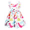 Dinosaur Pattern Girls Sleeveless Casual Dress For 3-11Years - White