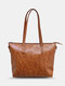 Women Vintage Weekender Bag Soft PU Leather Oversized Shoulder Bag Handbag Tote - Brown