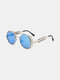 पुरुष रेट्रो फैशन आउटडोर UV संरक्षण जस्ती धातु फ्रेम गैर पर्ची नाक पैड सर्कल गोल धूप का चश्मा - #01