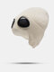 यूनिसेक्स बुना हुआ ठोस रंग एविएटर चश्मा लेंस सजावट मोटाई गर्मी फैशन बेनी टोपी - सफेद