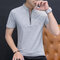 Men's short-sleeved t-shirt slim lapel shirt 2019 summer new trend Korean casual men's shirt wholesale - Gray
