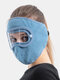 Men & Women Fleece Windproof Warm Eye Face Ear Protection HD Goggles Mask For Outdoor Riding - Blue