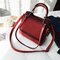 Vintage Frosted Square Bag Bucket Bag Shoulder Bag Handbag For Women - Red