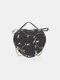 Women Floral Chain Embroidery Heart-shaped Bag Satchel Bag Shoulder Bag Handbag - Black