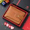 Men RFID Antimagnetic Solid Cowhide 11 Card Slots Coin Bag Zipper Wallet - Yellow 01