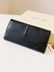 Men Women Vintage Multifunction Money Clip 6.5 Inch Phone Bag Wallet Clutch Bag - Black