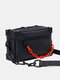Men Vintage Chain Solid Color Wear-Resistant Crossbody Bag Brief Shoulder Bag - Orange