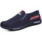 Men Washed Canvas Low Top Comfy Soft Slip On Casual Shoes - Blue