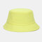Unisex Fashion Casual Jelly Color Solid Poetable Sunscreen Outdoor Sun Hat Bucket Hat - Yellow