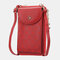 Women Solid Old Pattern Phone Purse - Red