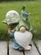 1 PC Solar Energy Garden Elf Leaf Hat Faceless Gnome Dwarf Carrying Flower Pot Courtyard Ornaments Garden Decor - #01
