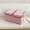 Large Double Cover Clothes Separate Storage Box Toy Storage Case Underwear Container - Pink